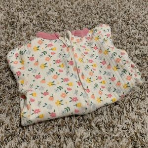 Organic cotton baby girl footie pj’s